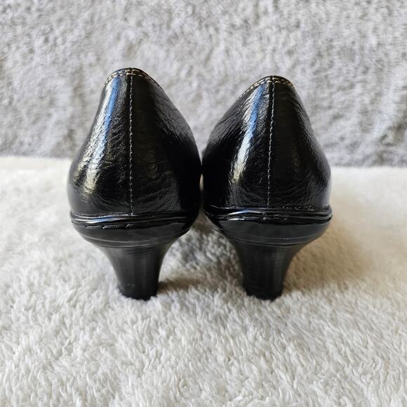 Sofft Women's Cordelia Leather Pebble Heeled Slip On Loafers Size 8N Black Fairy - Picture 3 of 7